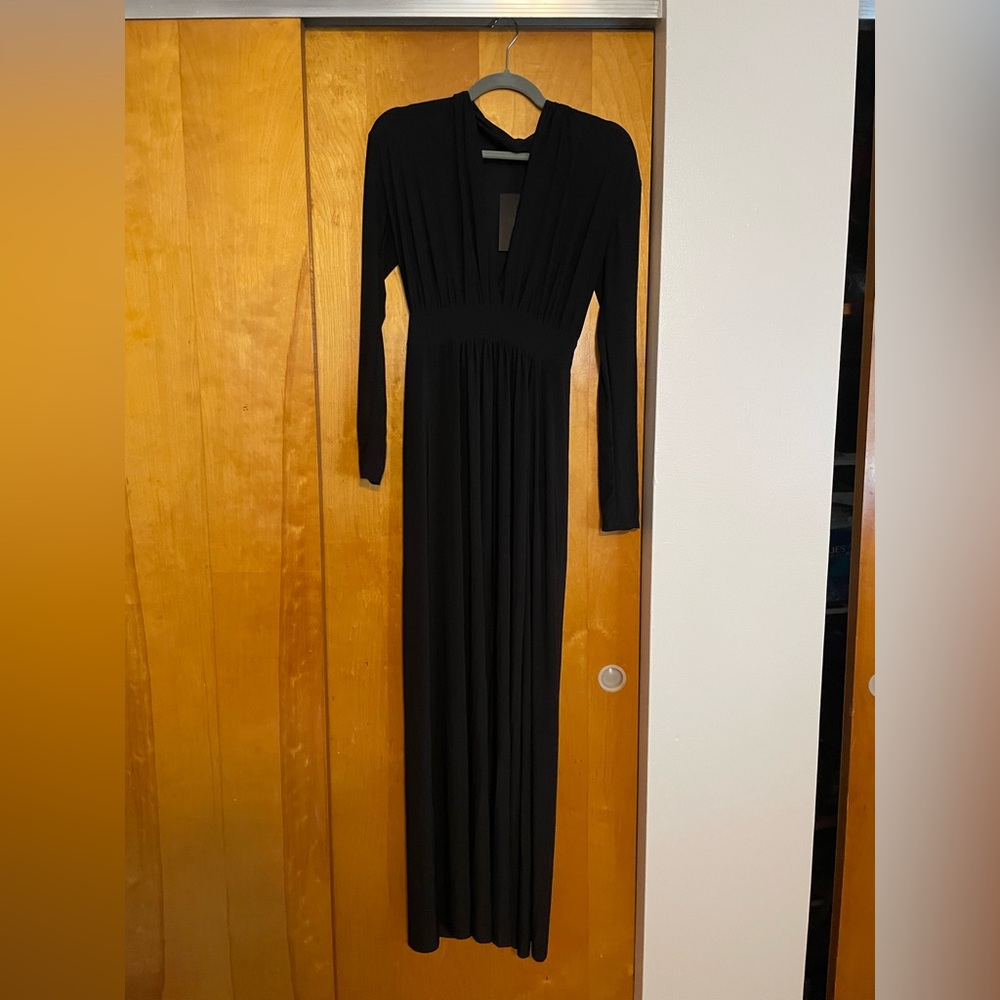 Plunging Neck High Split Dress - image 1